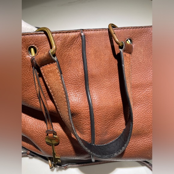FOSSIL Lane Crossbody Satchel, ZB7471 Large Cognac Brown Color - Picture 5 of 15